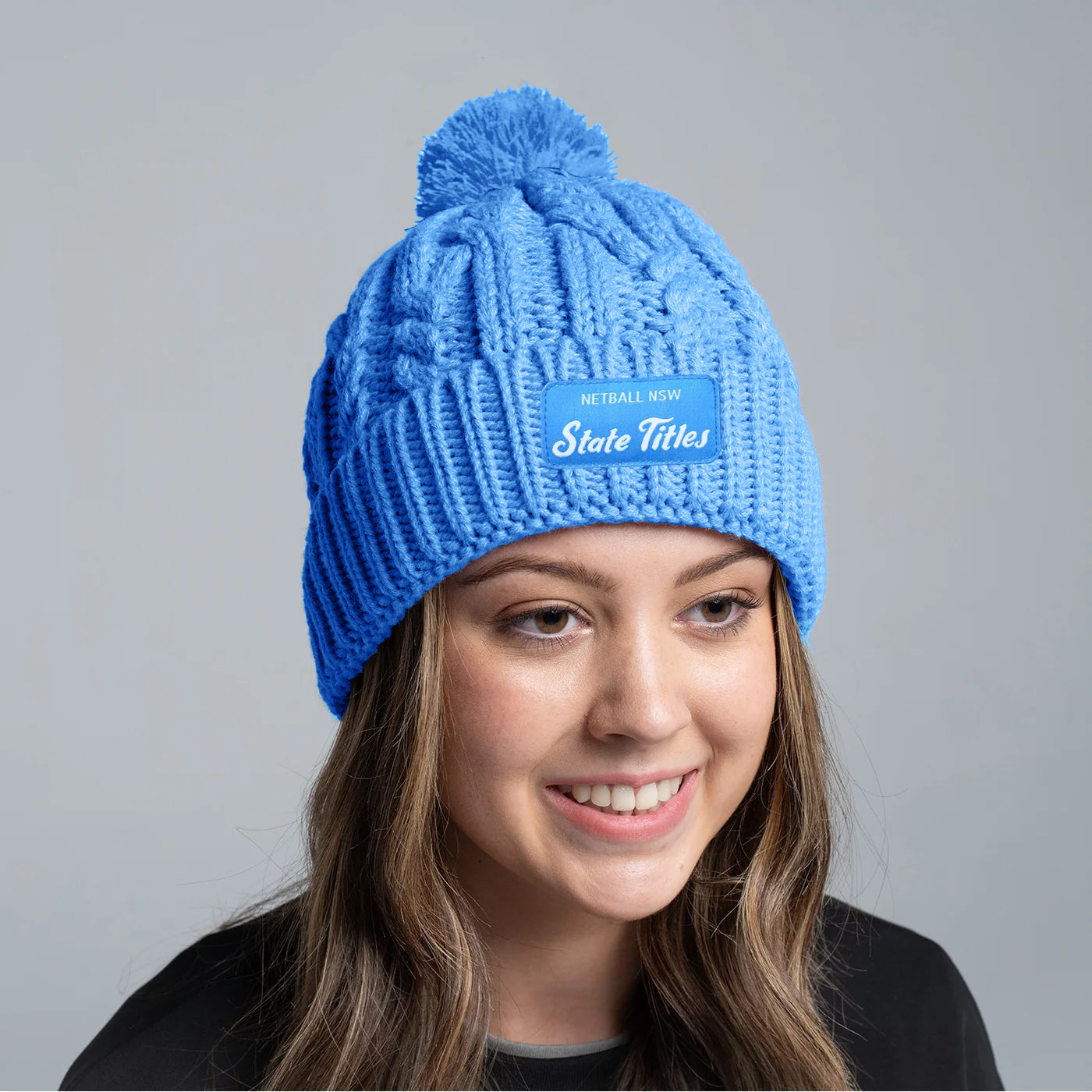 Netball NSW State Titles Cable Knit Beanie Valour Sport cedars-gift-cards-cedars-mediterranean-restaurant