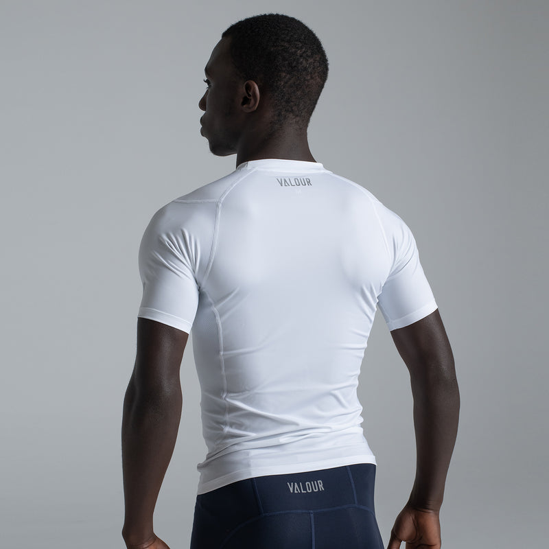 Valour Compression - Men's White Short Sleeve Top