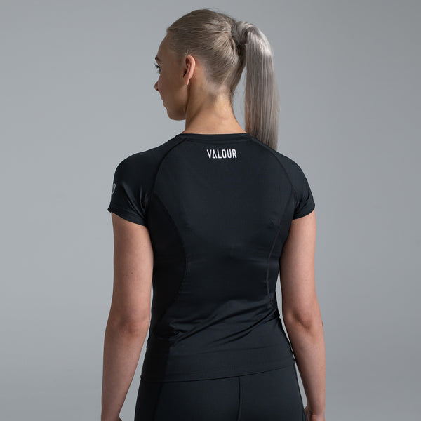 Valour Compression - Women's Black Short Sleeve Top