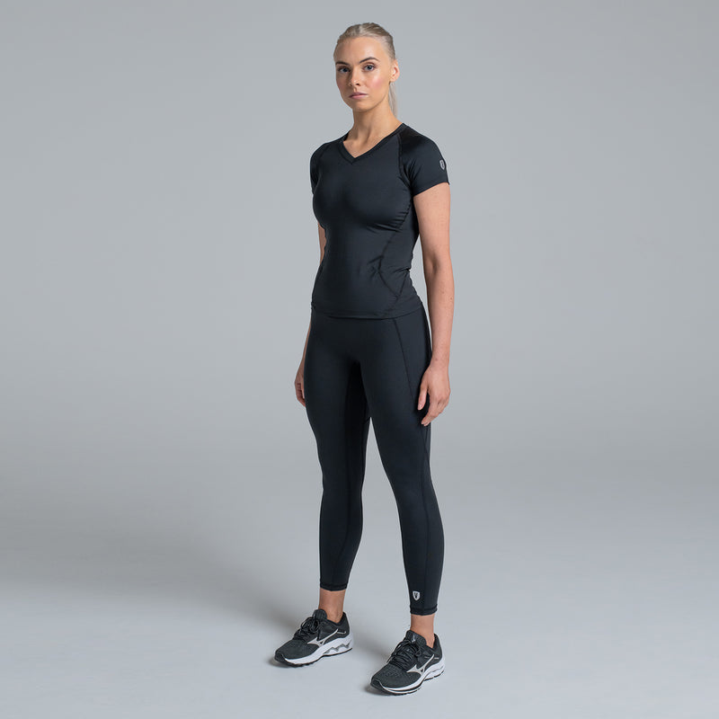 Valour Compression - Women's Black Short Sleeve Top