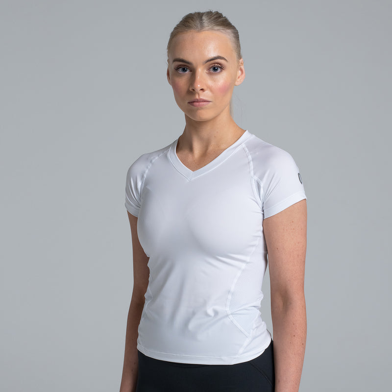 Valour Compression - Women's White Short Sleeve Top