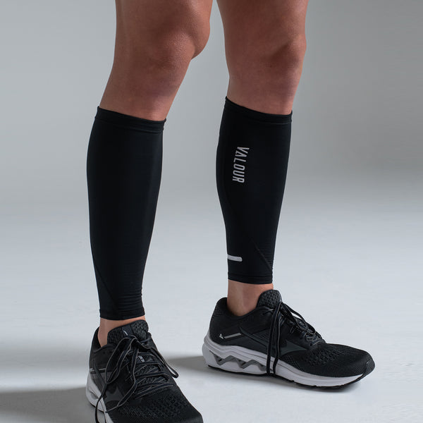 Valour Compression - Unisex Black Calf Guard