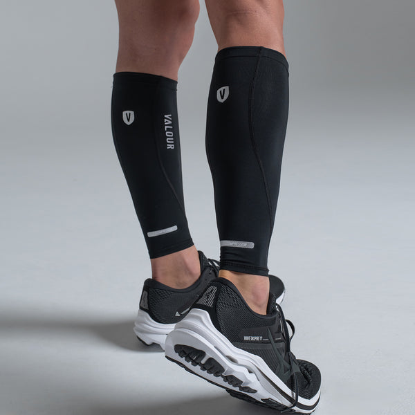 Valour Compression - Unisex Black Calf Guard