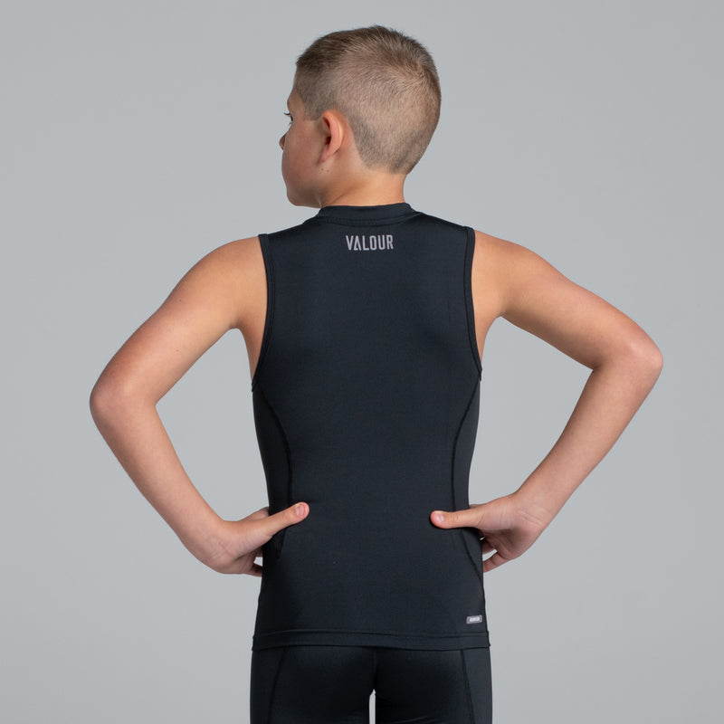 Valour Compression - Boy's Black Tank Top