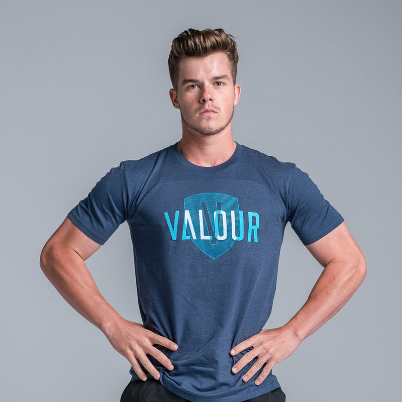 Valour Unisex Navy Shield Tee