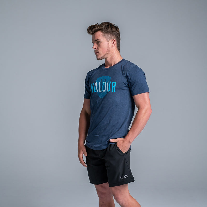 Valour Unisex Navy Shield Tee