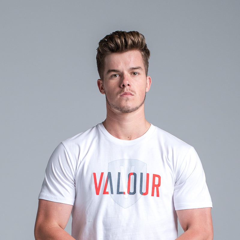 Valour Unisex White Shield Tee