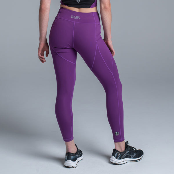 Valour Active Ultimate Brushed Lycra 7/8 Tight - Grape