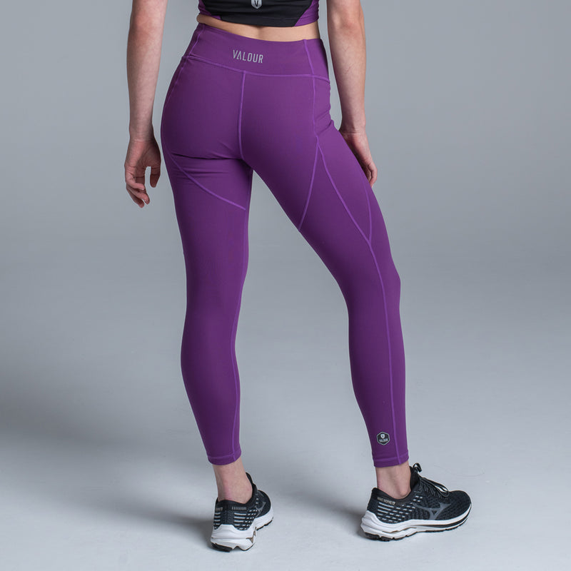 Valour Active Ultimate Brushed Lycra 7/8 Tight - Grape