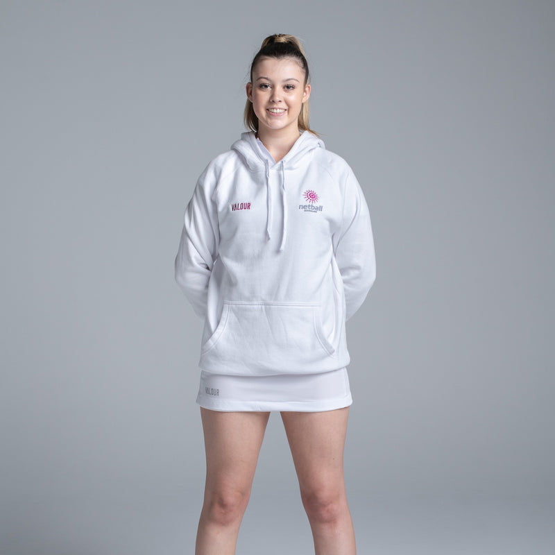 Netball QLD White Hoodie