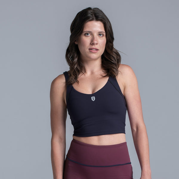 Valour Active Ace Longline Crop Top - Ink