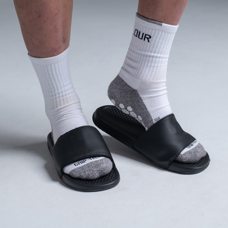 Valour Plain Black Slides