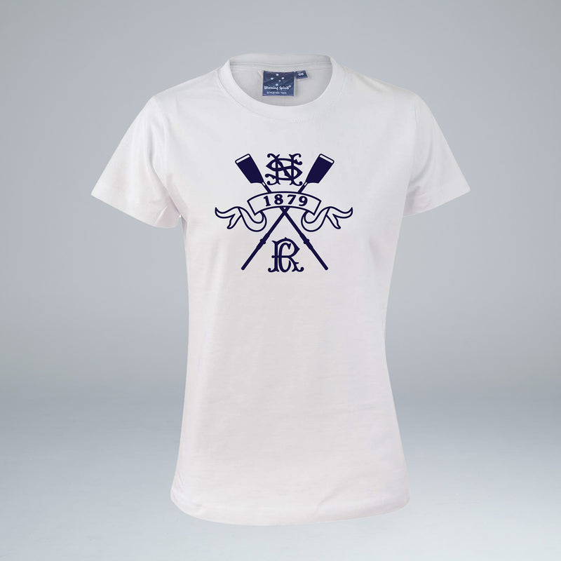 North Shore Rowing Club Women's White Cotton Tee