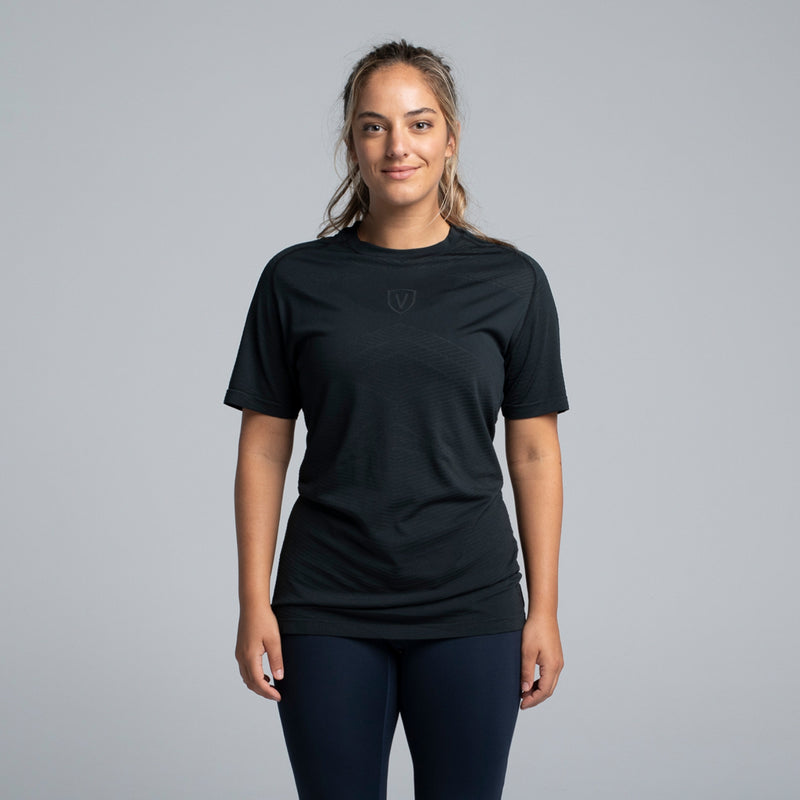 Valour Active Unisex V-Knit Tee - Black
