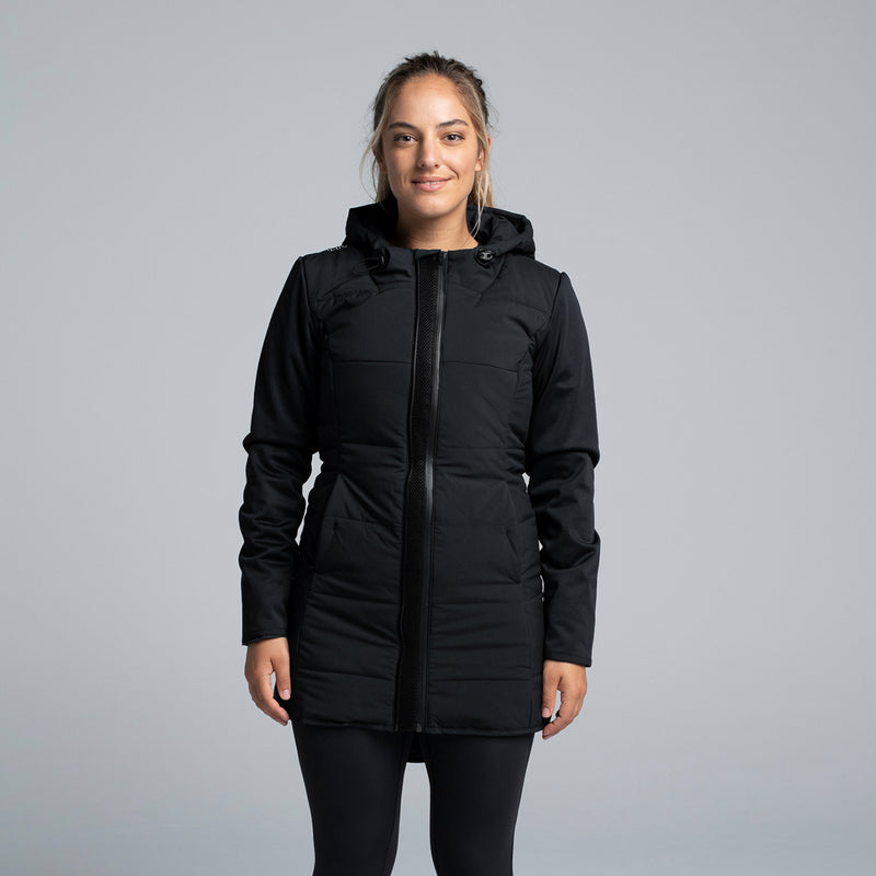 Valour Active Women's Summit Long Puffer Jacket - Black