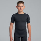 Valour Compression - Boy's Black Short Sleeve Top