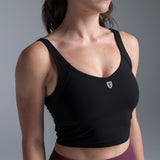 Valour Active Ace Longline Crop Top - Black