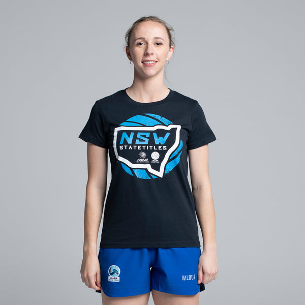 Netball NSW State Titles Stamp Tee - Navy