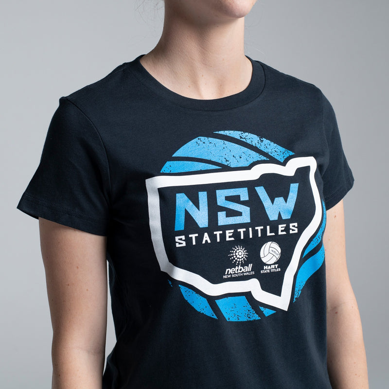 Netball NSW State Titles Stamp Tee - Navy