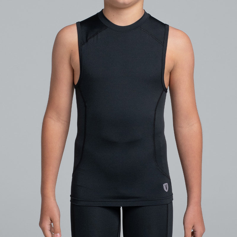 Valour Compression - Boy's Black Tank Top