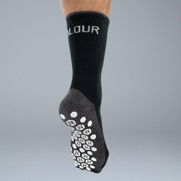 Valour Active Tech Grip Crew Sock - Black