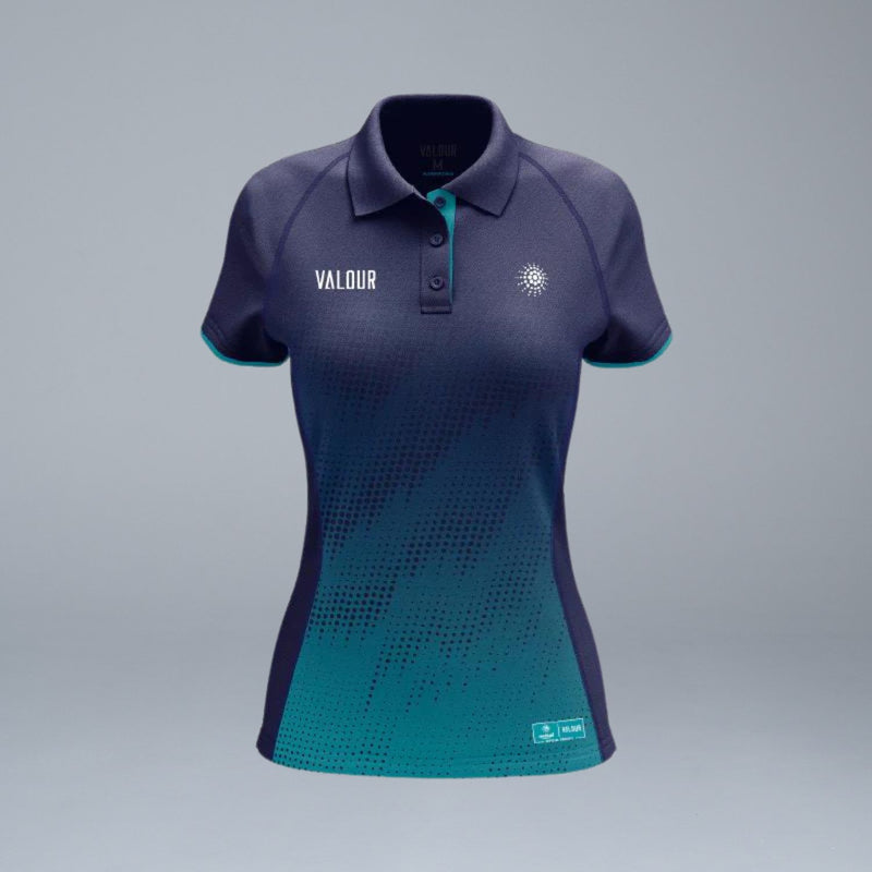 Netball QLD Women's Navy Teal Polo