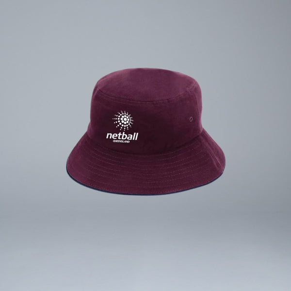 Netball QLD Maroon Bucket Hat