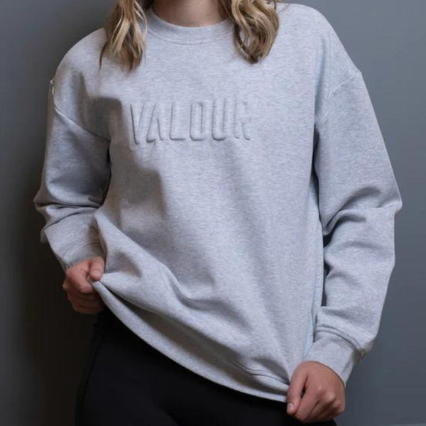 Valour Active Time Out Embossed Crew - White Marle