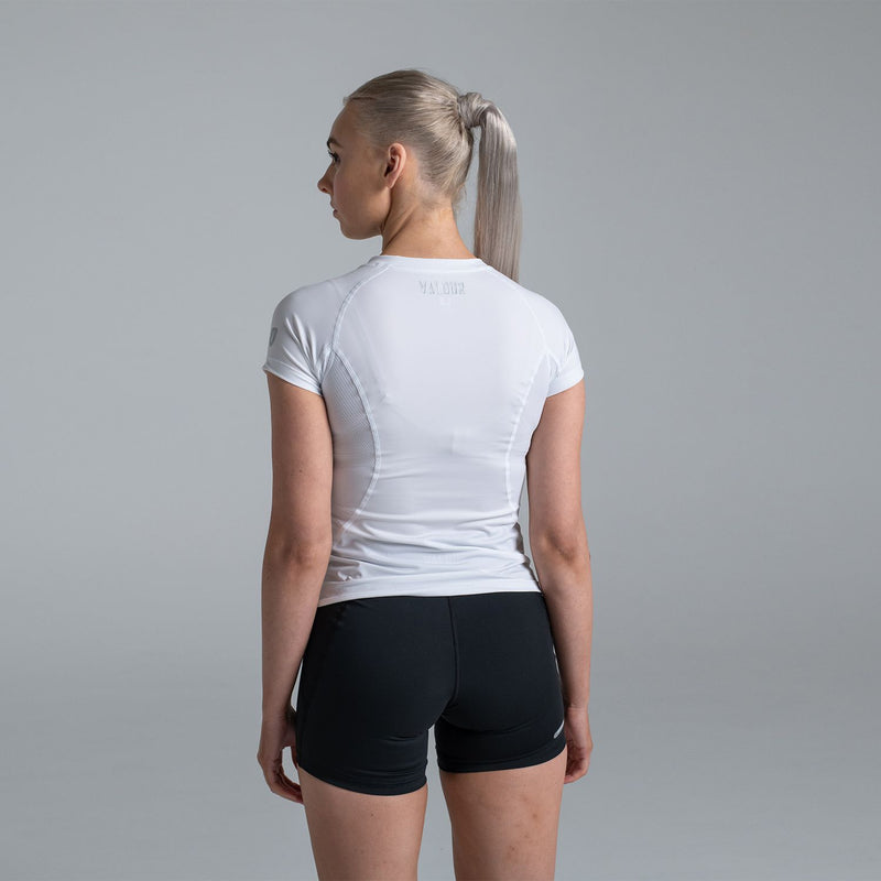 Valour Compression - Women's White Short Sleeve Top