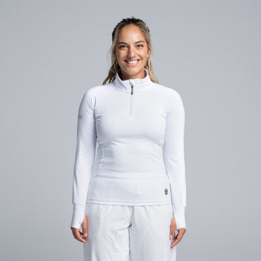 Valour Active Sprint Half Zip Top - White