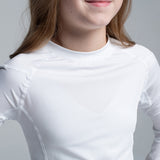 Valour Compression - Girls White Long Sleeve Top