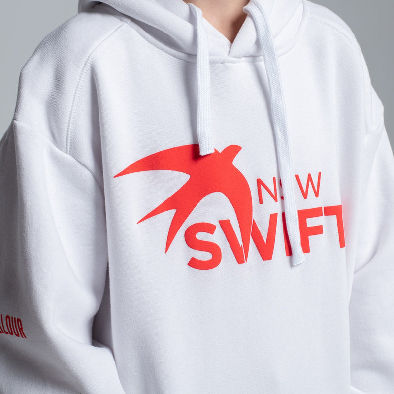 NSW Swifts Puff Print White Hoodie