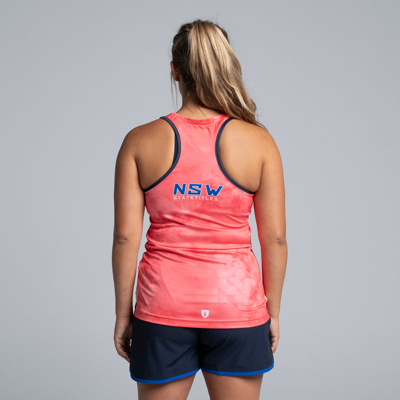 Netball NSW State Titles Training Singlet - Coral