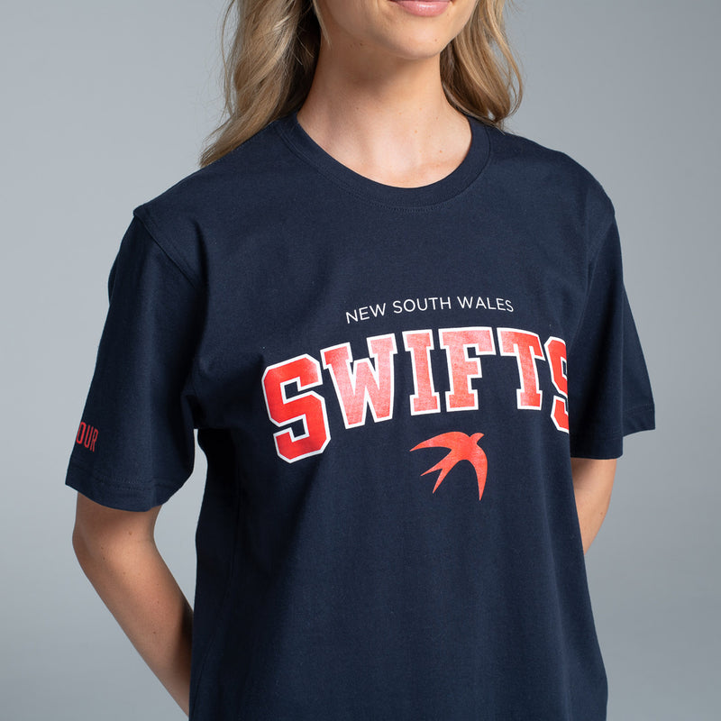 NSW Swifts Retro Navy Tee