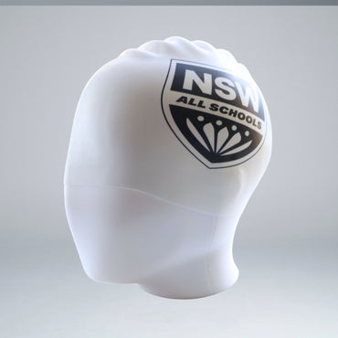 NSW All Schools White Warm Up Swim Cap