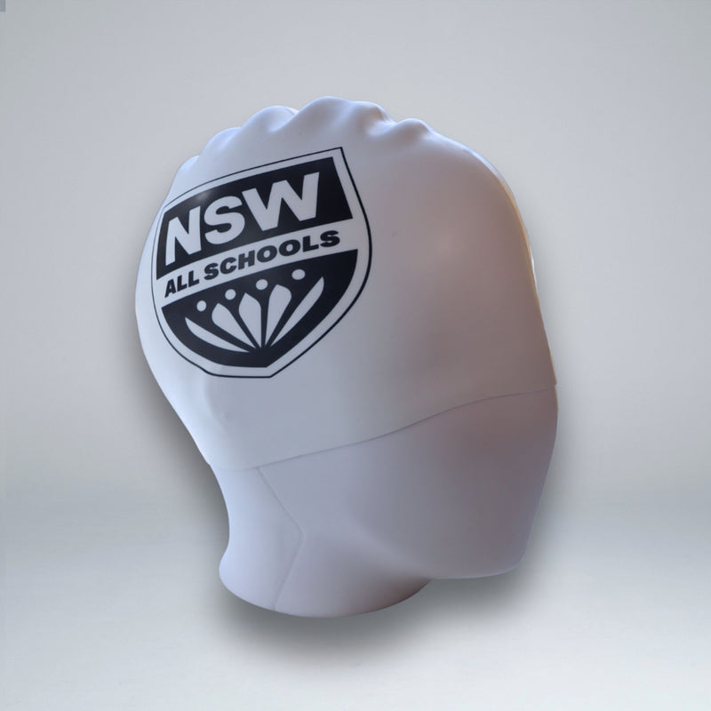 NSW All Schools White Warm Up Swim Cap