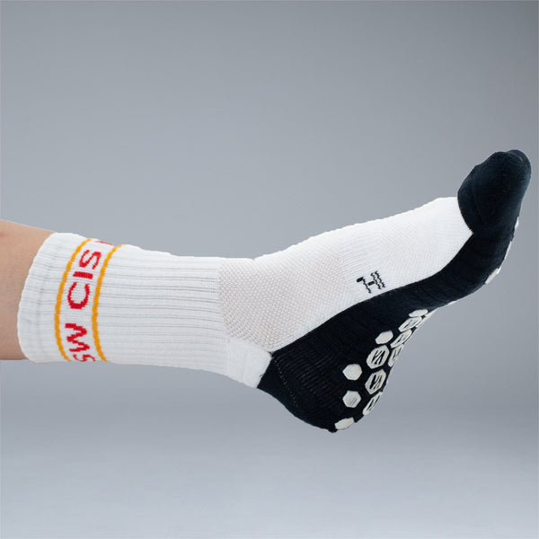 NSW CIS Tech Grip Crew Sock - White