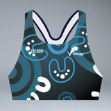 Volleyball NSW Indigenous Design Crop Top- Black