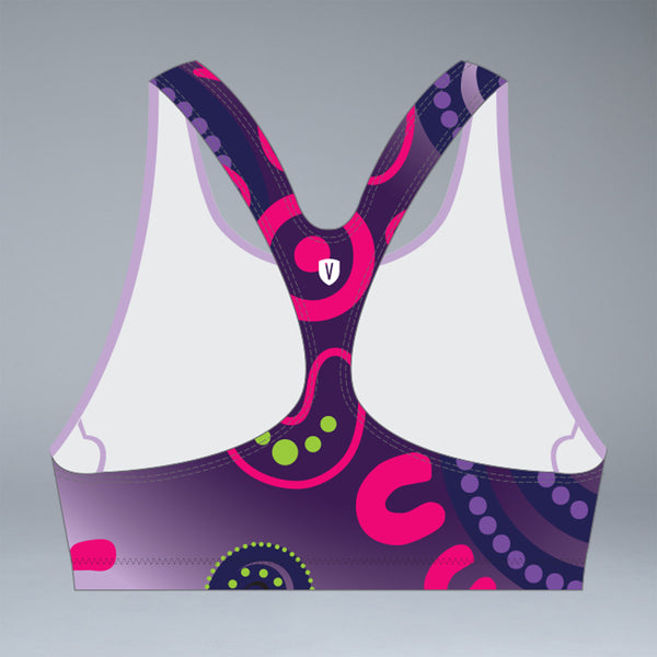 Volleyball NSW Indigenous Design Crop Top- Purple