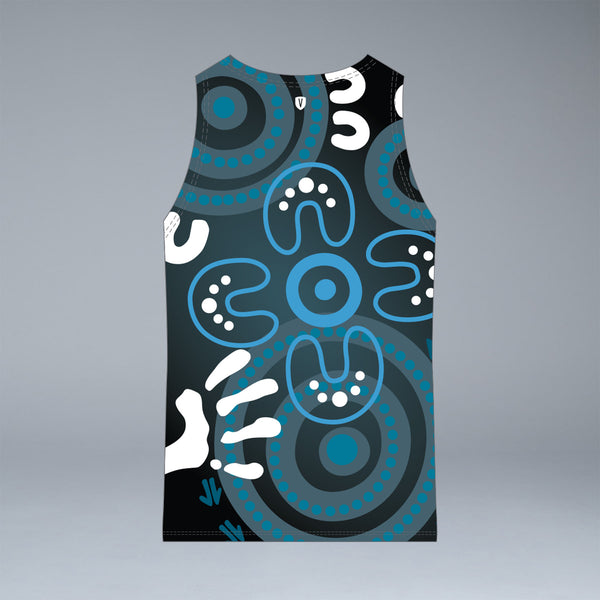 Volleyball NSW Men's Indigenous Design Singlet - Black