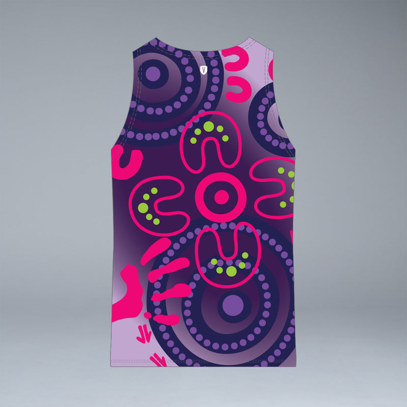 Volleyball NSW Men's Indigenous Design Singlet - Purple