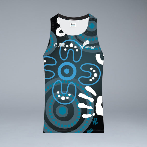 Volleyball NSW Women's Indigenous Design Singlet - Black