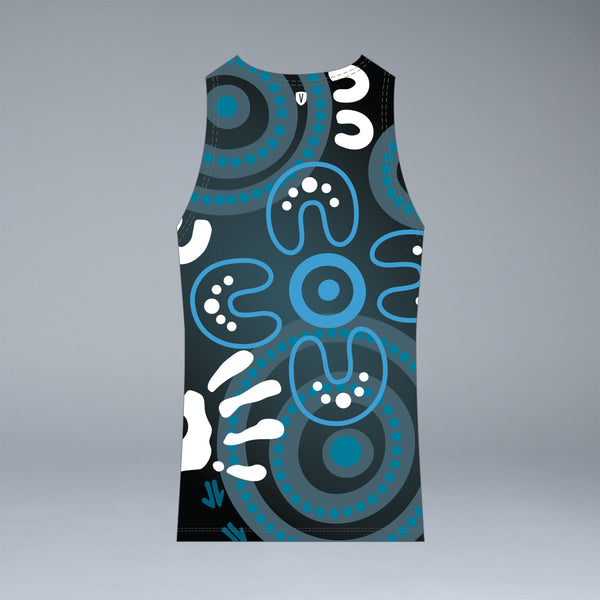 Volleyball NSW Women's Indigenous Design Singlet - Black