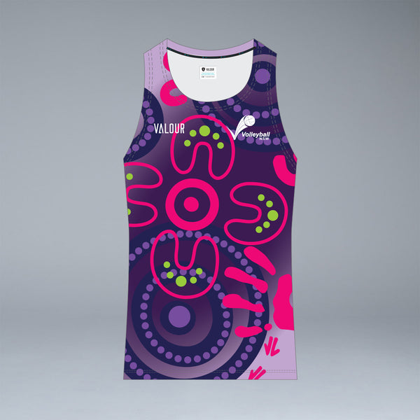 Volleyball NSW Women's Indigenous Design Singlet - Purple