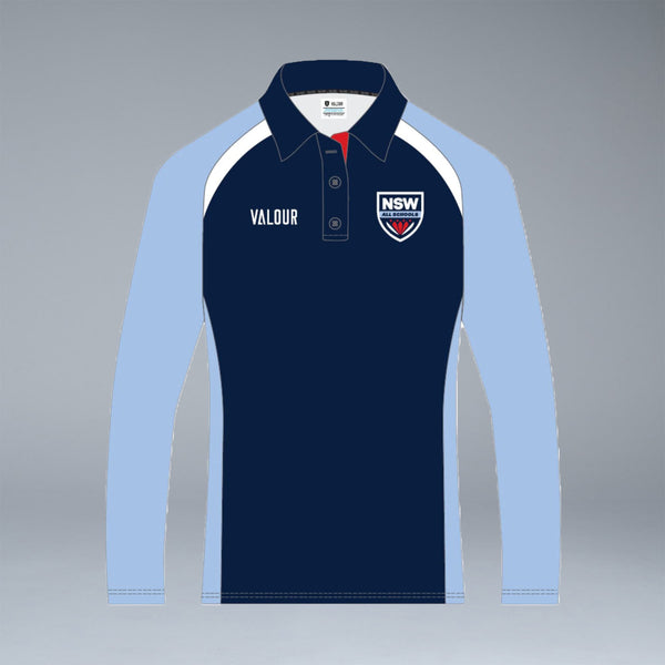 NSW All Schools Female Long Sleeve Navy Playing Polo