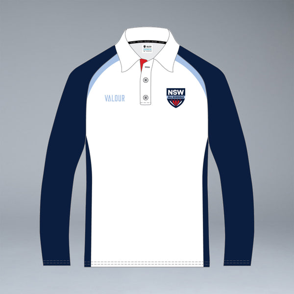 NSW All Schools Unisex Long Sleeve White Playing Polo
