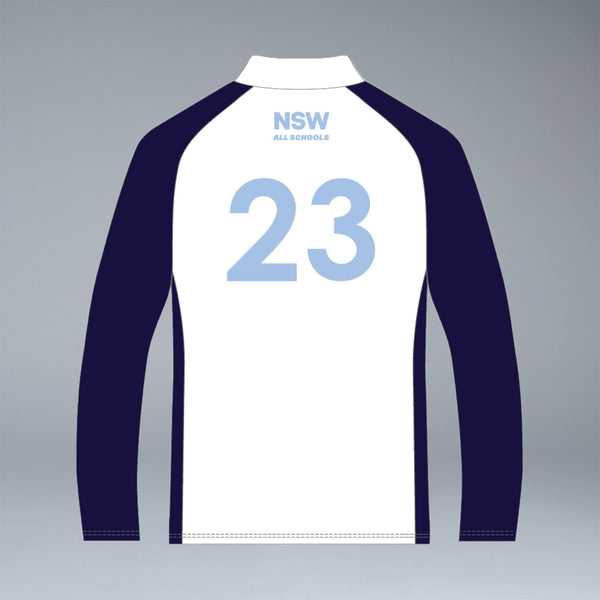 NSW All Schools Unisex Long Sleeve White Playing Polo