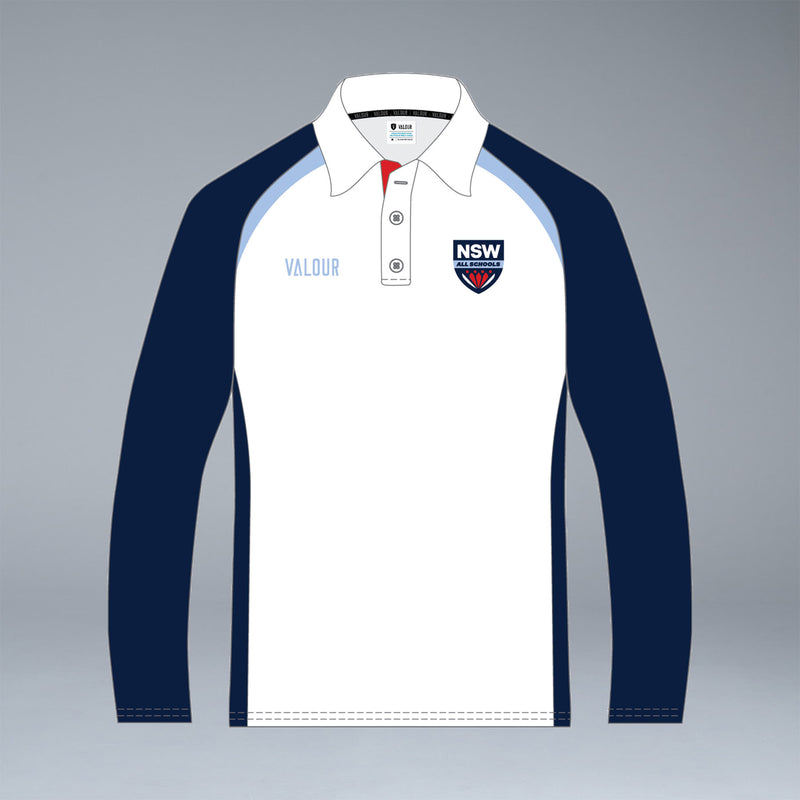 NSW All Schools Unisex Long Sleeve White Playing Polo