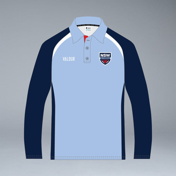 NSW All Schools Unisex Long Sleeve Sky Blue Playing Polo