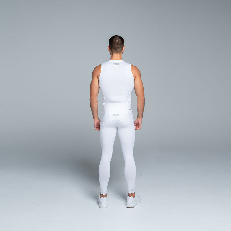 Valour Men's White Compression Tights